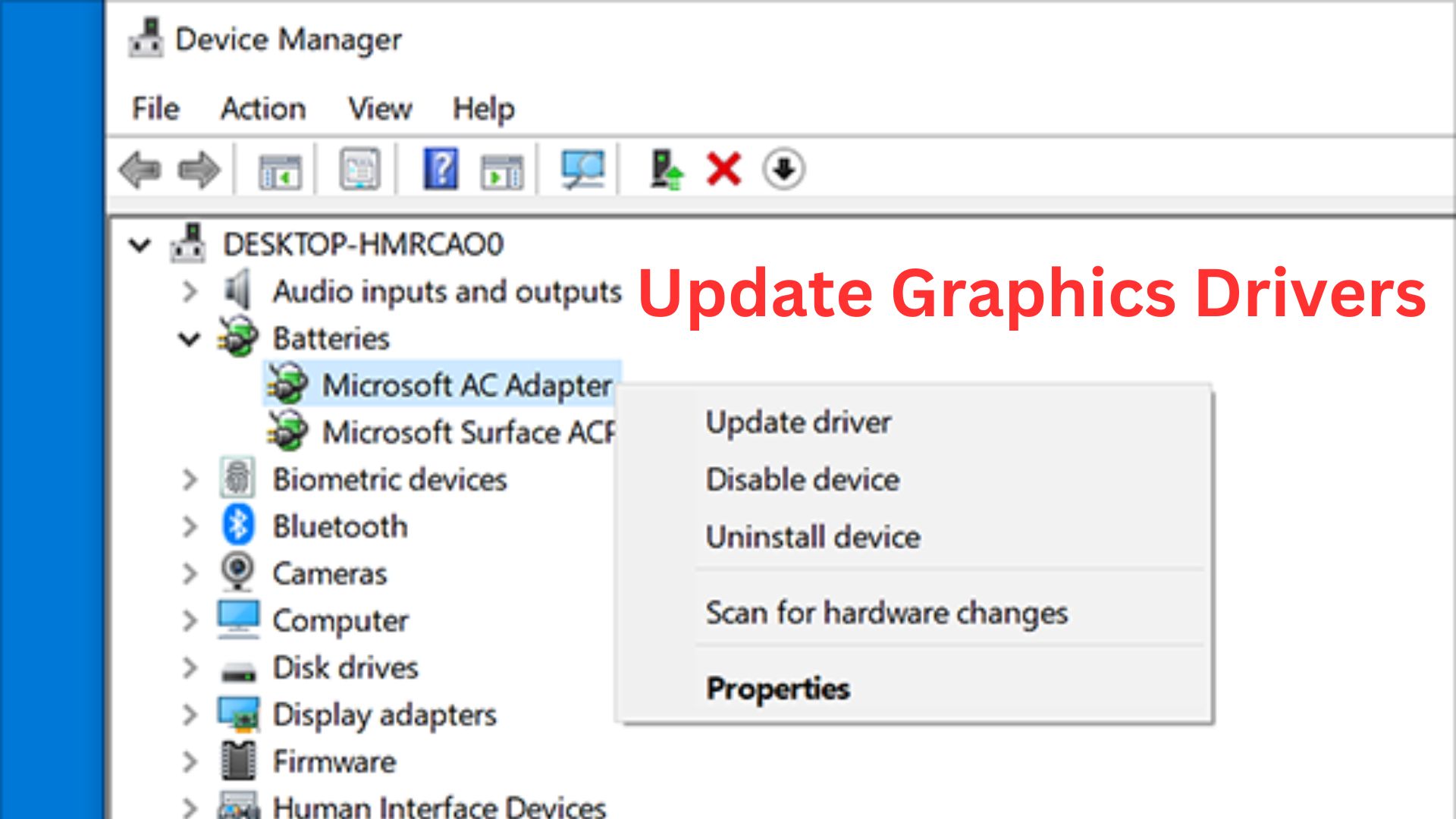 update graphics drivers